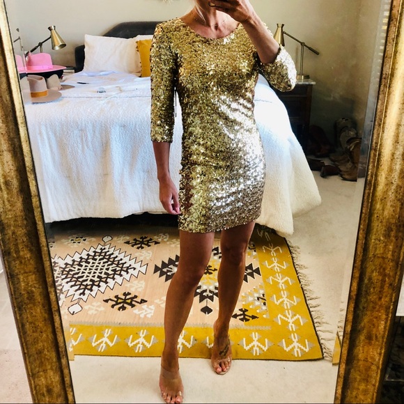 BB Dakota Dresses & Skirts - NWT BB DAKODA - gold sequin dress, medium